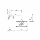 Pomme de douche carrée en acier avec bras de douche en laiton Made in Italy - Sespo Viadurini