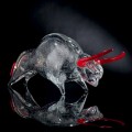 Ornement en forme de taureau en verre rouge et transparent Made in Italy - Torero