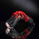 Ornement décoratif en verre en forme de gecko sur une corne Made in Italy - Corino Viadurini