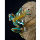 Ornement en Verre en Forme d'Oeuf avec Grenouilles Fabriqué en Italie - Huevo Viadurini