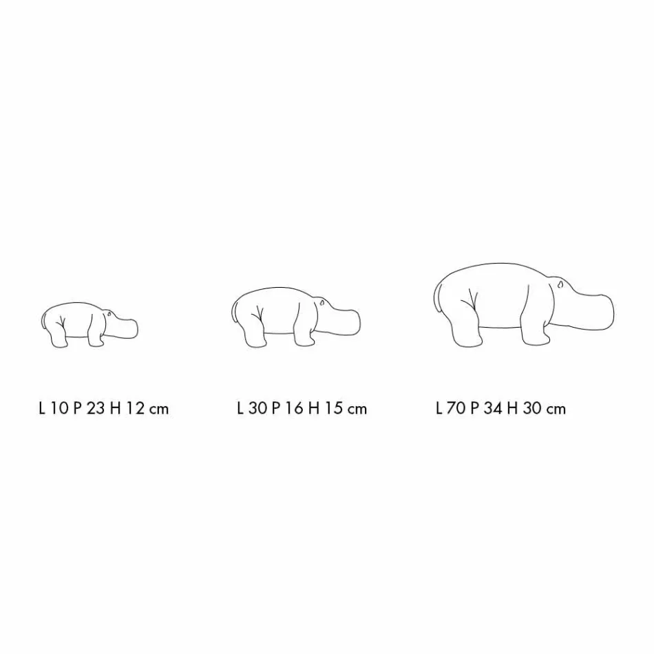 Ornements en céramique en forme d'hippopotame, fabriqués en Italie - Savage Viadurini