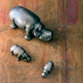Ornements en céramique en forme d'hippopotame, fabriqués en Italie - Savage
