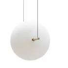Suspension Design en Verre et Laiton avec Lumière LED, 3 Tailles - Alma par Il Fanale Viadurini