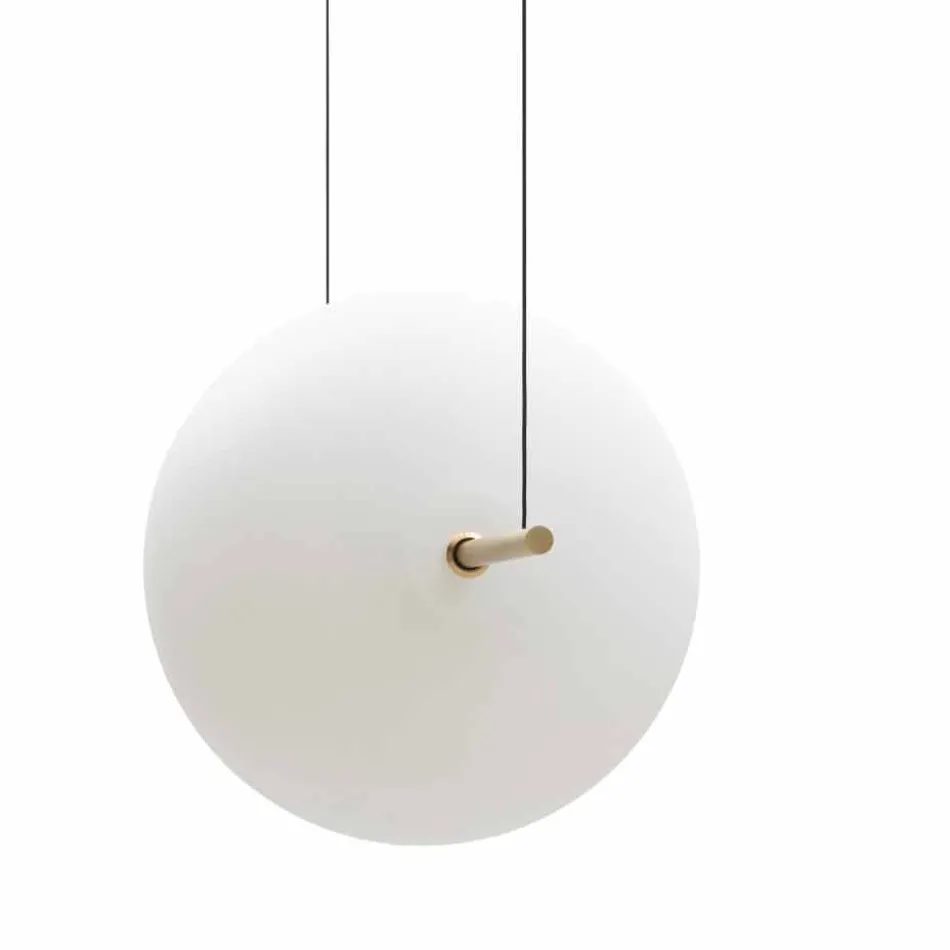 Suspension Design en Verre et Laiton avec Lumière LED, 3 Tailles - Alma par Il Fanale Viadurini