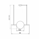 Suspension Design en Verre et Laiton avec Lumière LED, 3 Tailles - Alma par Il Fanale Viadurini