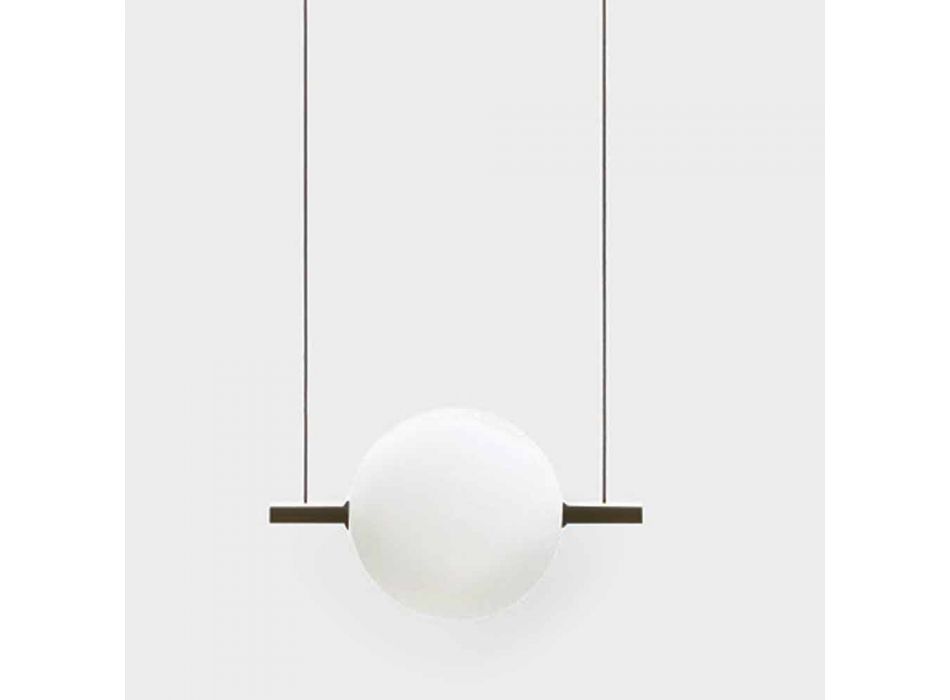 Suspension Design en Verre et Laiton avec Lumière LED, 3 Tailles - Alma par Il Fanale Viadurini