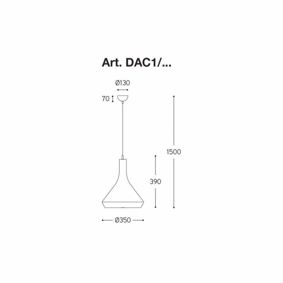 Suspension design en aluminium fabriquée en Italie - Cappadoce Aldo Bernardi Viadurini