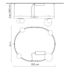 Suspension Design Ovale en Aluminium Noir avec Sphères et Spots - Exodus Viadurini