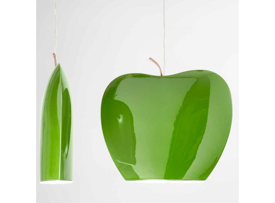 Suspension en céramique en forme de pomme - Fruits Aldo Bernardi Viadurini