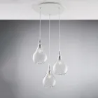 Suspension en fer et verre Pyrex, fabriquée en Italie, pour la décoration intérieure - Amazonia Viadurini