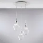 Suspension en fer et verre Pyrex, fabriquée en Italie, pour la décoration intérieure - Olimpo Viadurini