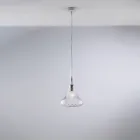 Suspension en fer et verre Pyrex, fabriquée en Italie, pour la décoration intérieure - Corinto Viadurini
