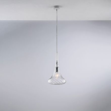 Suspension en fer et verre Pyrex, fabriquée en Italie, pour la décoration intérieure - Corinto Viadurini