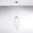 Suspension en fer chromé avec sphère, fabriquée en Italie, pour la décoration intérieure - Oslo Viadurini