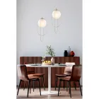 Suspension en fer chromé avec sphère, fabriquée en Italie, pour la décoration intérieure - Oslo Viadurini