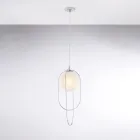 Suspension en fer chromé avec sphère, fabriquée en Italie, pour la décoration intérieure - Oslo Viadurini