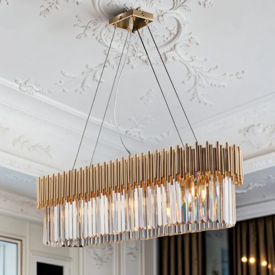 Pendentif en fer doré orné de strass, fabriqué en Italie - Paris Viadurini