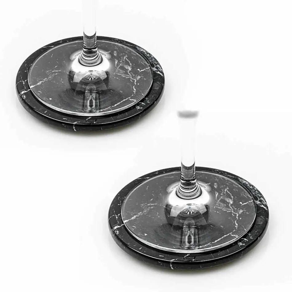 Sous-verres modernes en marbre coloré Made in Italy, 2 pièces - Nessa Viadurini