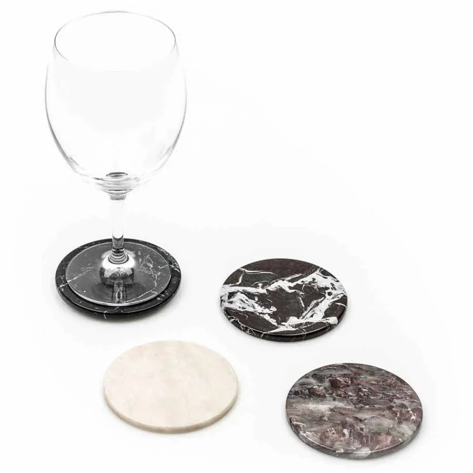 Sous-verres modernes en marbre coloré Made in Italy, 2 pièces - Nessa Viadurini