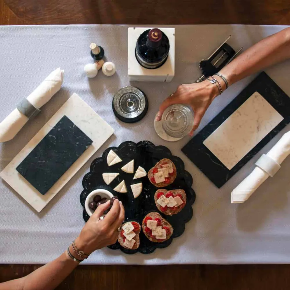 Sous-verres modernes en marbre coloré Made in Italy, 2 pièces - Nessa Viadurini
