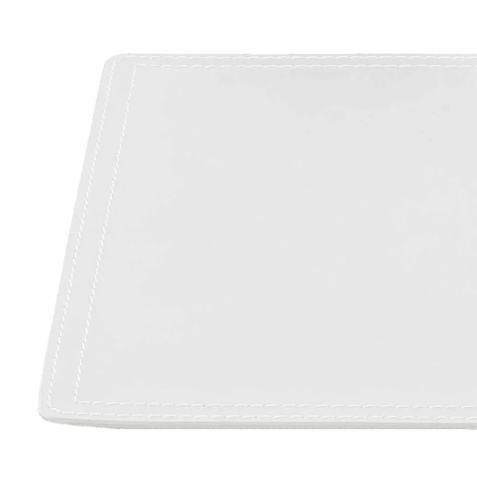 Sous-main en cuir régénéré avec coutures d'arrêt pour stylo Made in Italy - Ascanio Viadurini