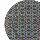 Assiettes Métalliques Colorées Décor Géométrique 12 Pièces - Mappinz Viadurini