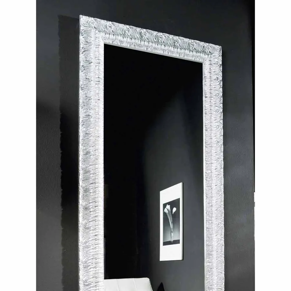 Miroir mural en argent, bois d'or moderne produit en Italie Teodoro Viadurini