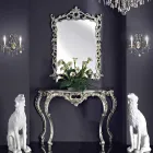 Miroir mural, console en bois et piano fait main en Italie Giacomo Viadurini