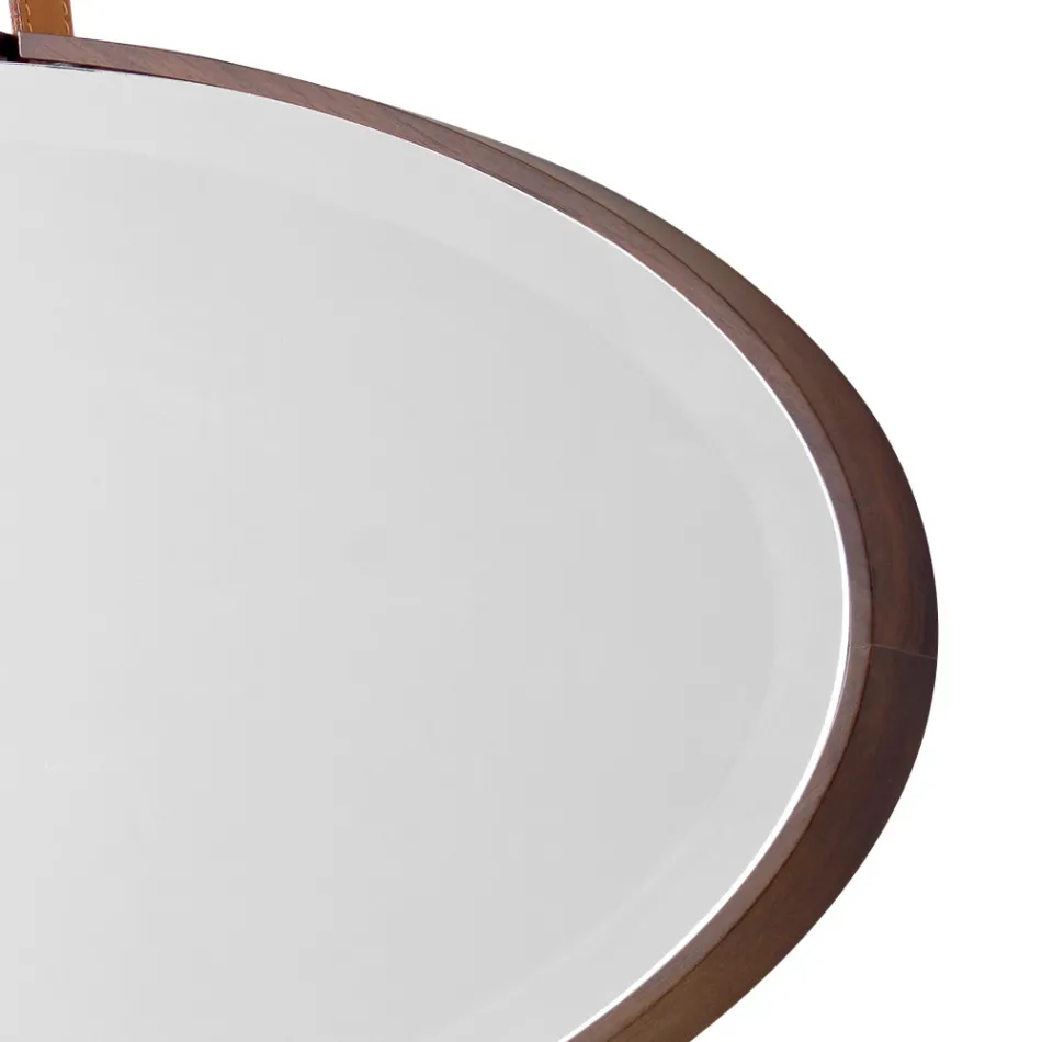 Miroir mural de design moderne Grilli Zarafa en bois d'ébène  Viadurini