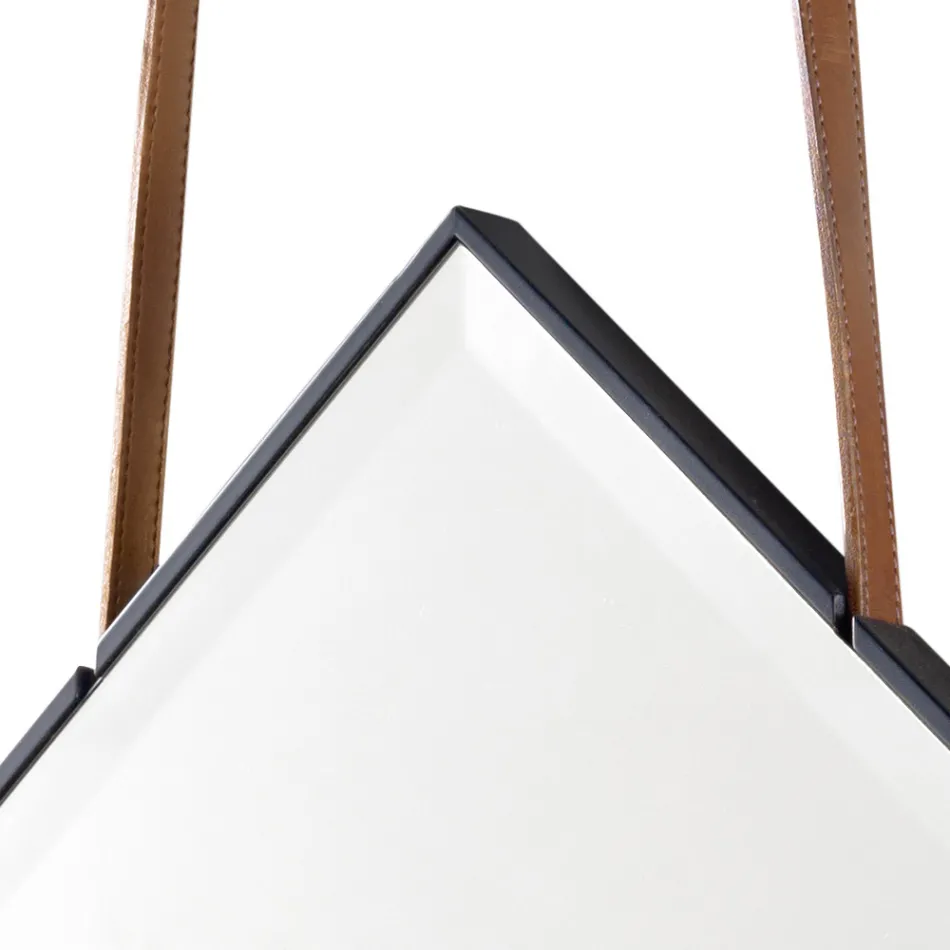 Miroir mural de design moderne Grilli Zarafa en bois d'ébène  Viadurini