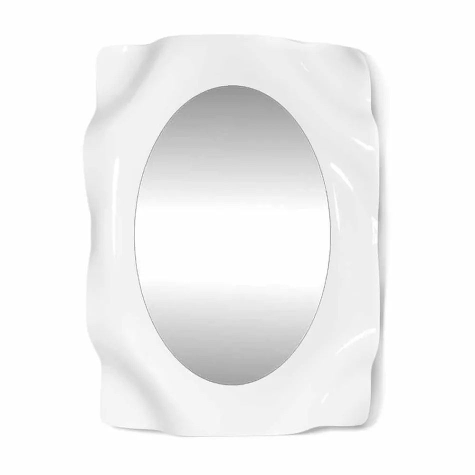 mur miroir lait blanc design moderne Diva, fabriqué en Italie Viadurini