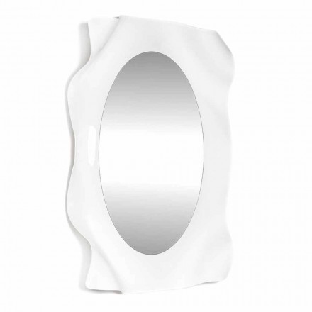 mur miroir lait blanc design moderne Diva, fabriqué en Italie Viadurini