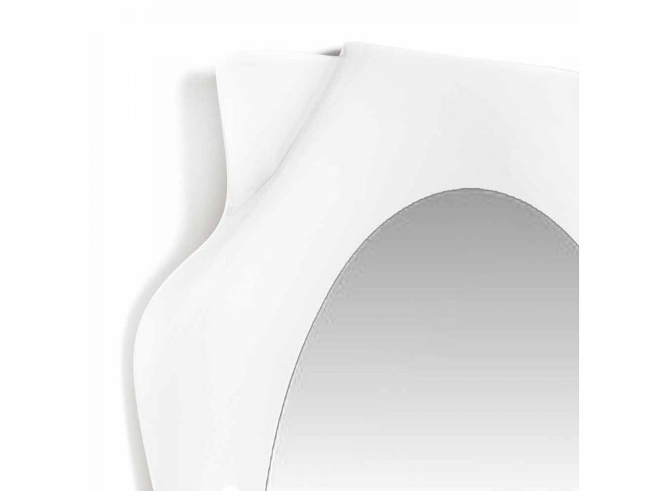 mur miroir lait blanc design moderne Diva, fabriqué en Italie Viadurini