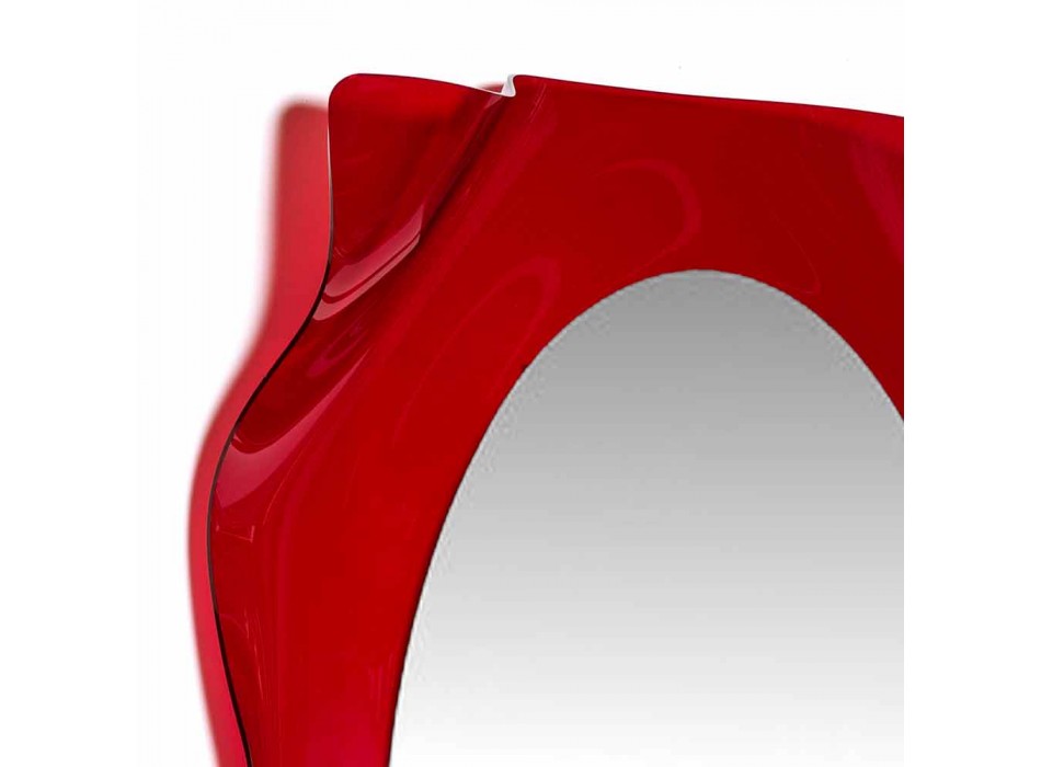 Miroir Red Wall Diva design moderne, made in Italy Viadurini