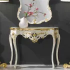 Miroir mural en sapin, console, fabriqué en Italie, plateau en mdf Gianluca Viadurini