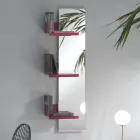 Miroir mural et 3 étagères en métal de couleur design de luxe - Noelle Viadurini