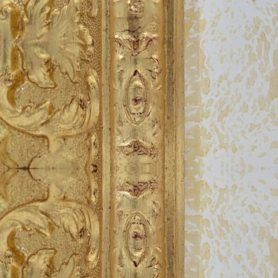 Miroir mural rectangulaire en bois fabriqué en Italie Raphael Viadurini