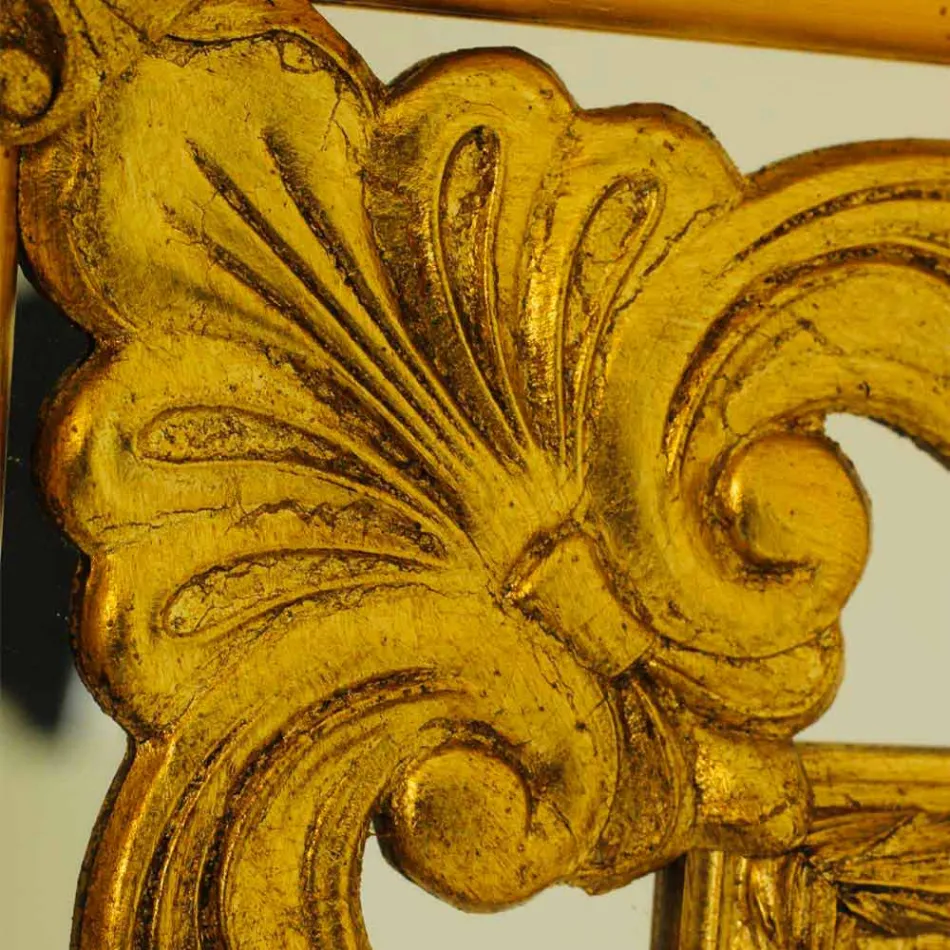 Miroir mural rectangulaire en bois, fabriqué en Italie, Valentino Viadurini