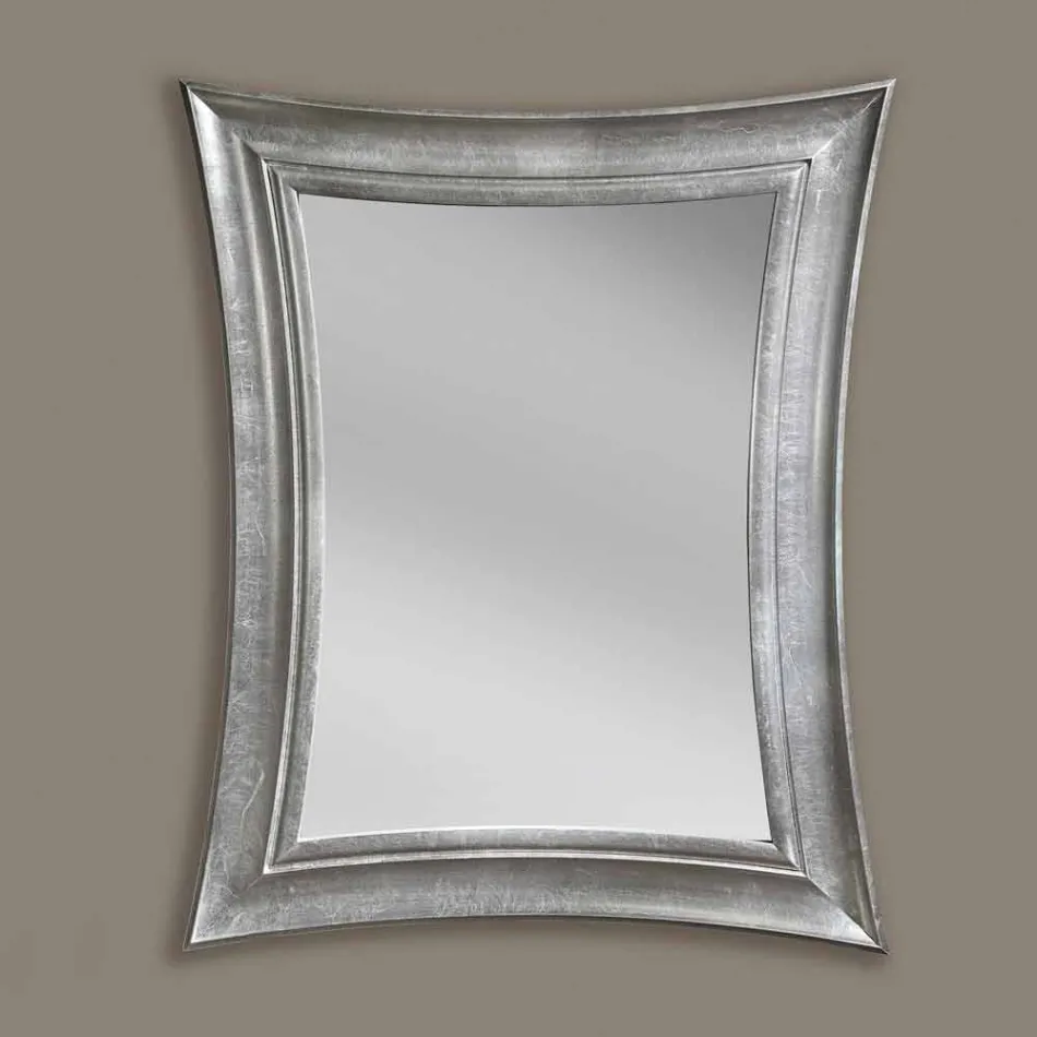 Sandro Miroir mural rectangulaire fait main en bois fabriqué en Italie Viadurini