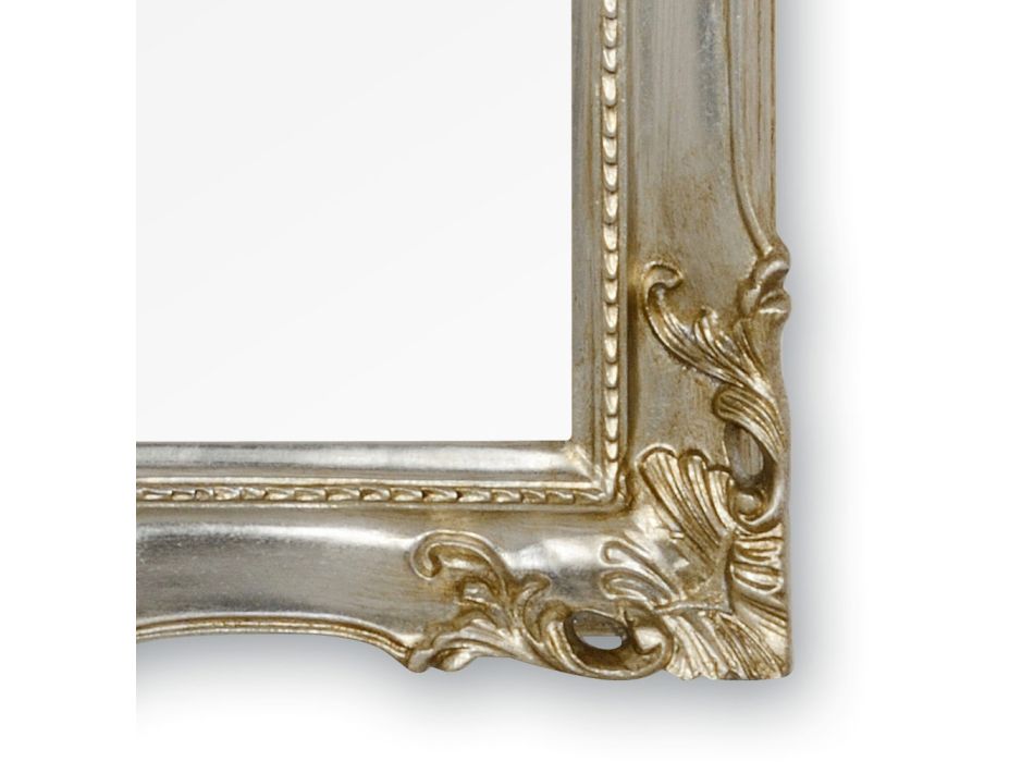 Miroir avec cadre en bois décoré à la main fabriqué en Italie - Venus Viadurini