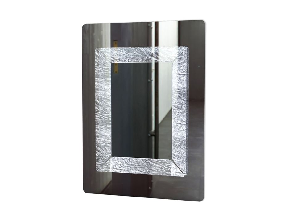 Miroir avec Cadre Interne en Cristal Acrylique Noir ou Glace - Gerardo Viadurini