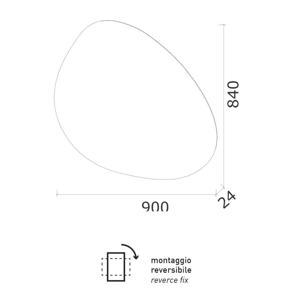 Miroir avec rétroéclairage LED réversible Made in Italy - Talk Viadurini