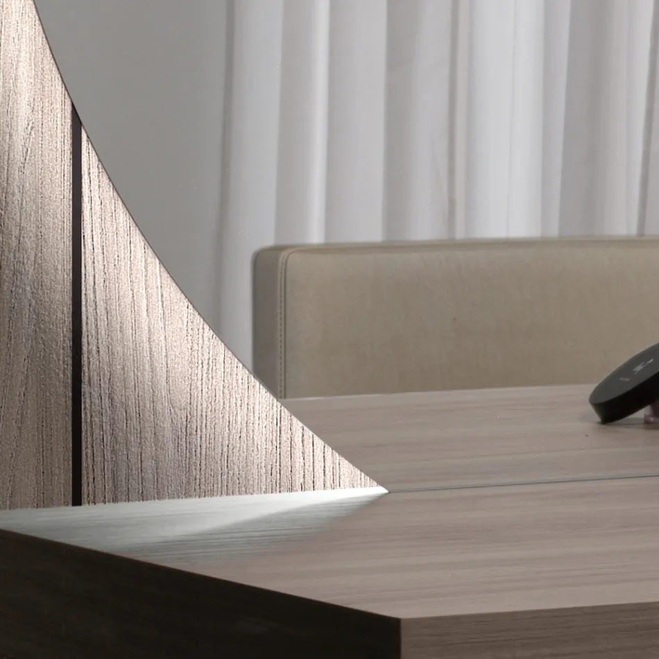 Miroir avec rétroéclairage LED uniquement sur le côté circulaire Made in Italy - Make Viadurini