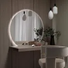Miroir avec rétroéclairage LED uniquement sur le côté circulaire Made in Italy - Make Viadurini