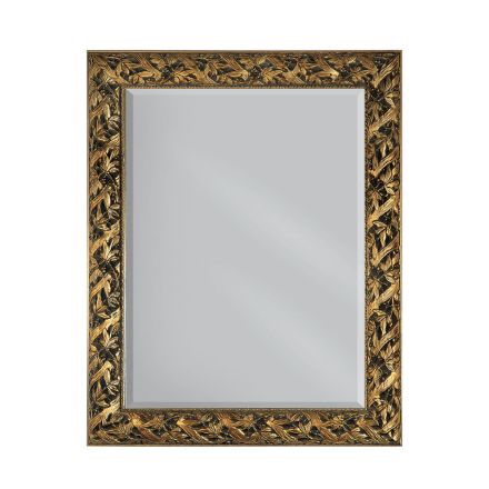 Miroir avec miroir au sol et cadre en feuille d'or fabriqué en Italie - Tane Viadurini