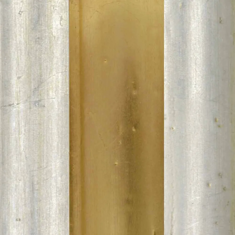 Miroir mural en bois argenté, ivoire et doré fabriqué en Italie Vittorio Viadurini