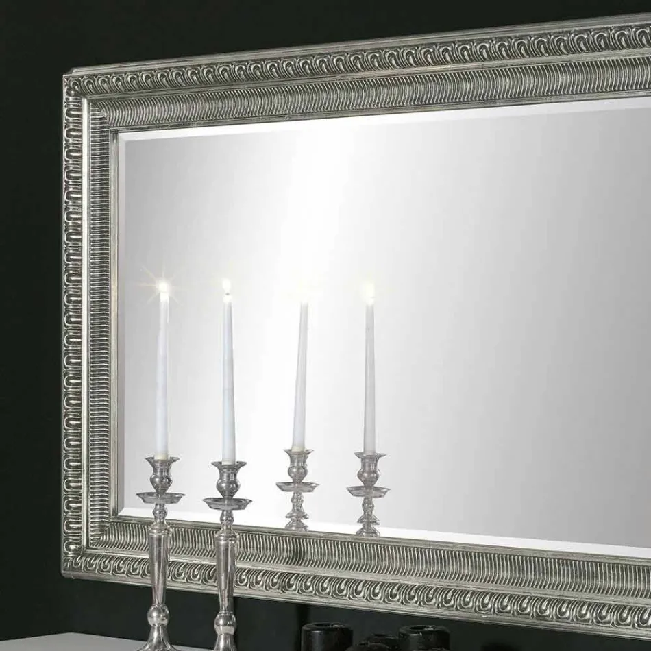 Miroir mural en bois moderne au design moderne fabriqué à la main par Claudio Viadurini