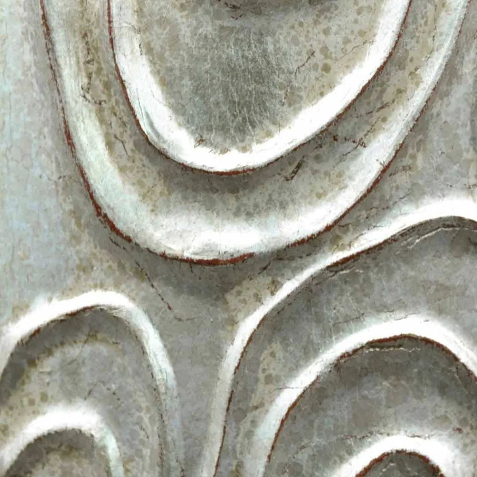 Miroir mural doré, blanc et argent en bois Eugenio fabriqué en Italie Viadurini