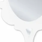 Miroir de mur blanc avec cadre décoré neige Made in Italy Viadurini