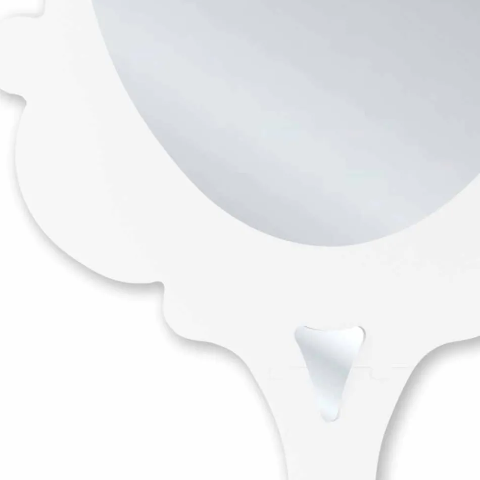 Miroir de mur blanc avec cadre décoré neige Made in Italy Viadurini